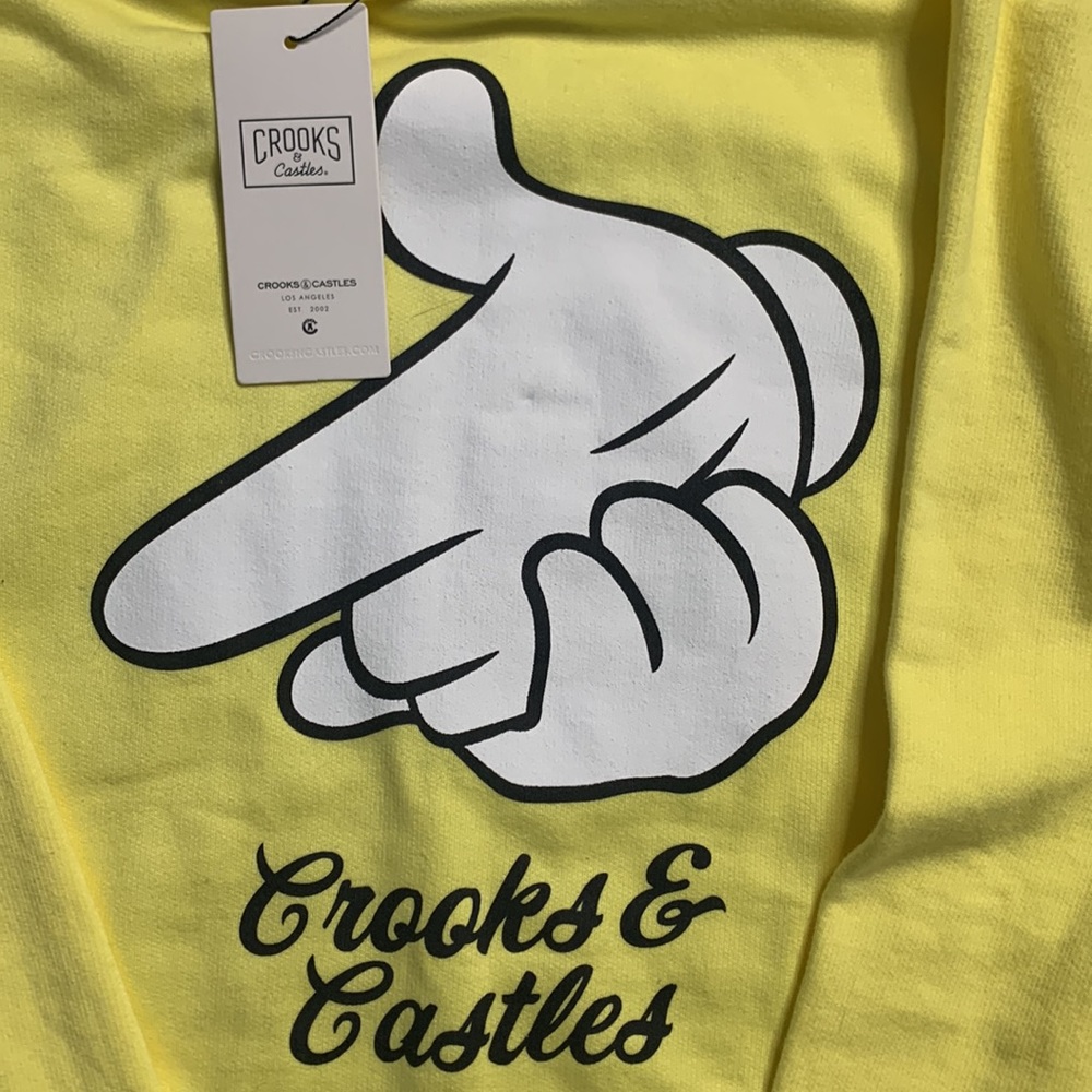 Crooks & Castles Yellow Hoodie Size Large